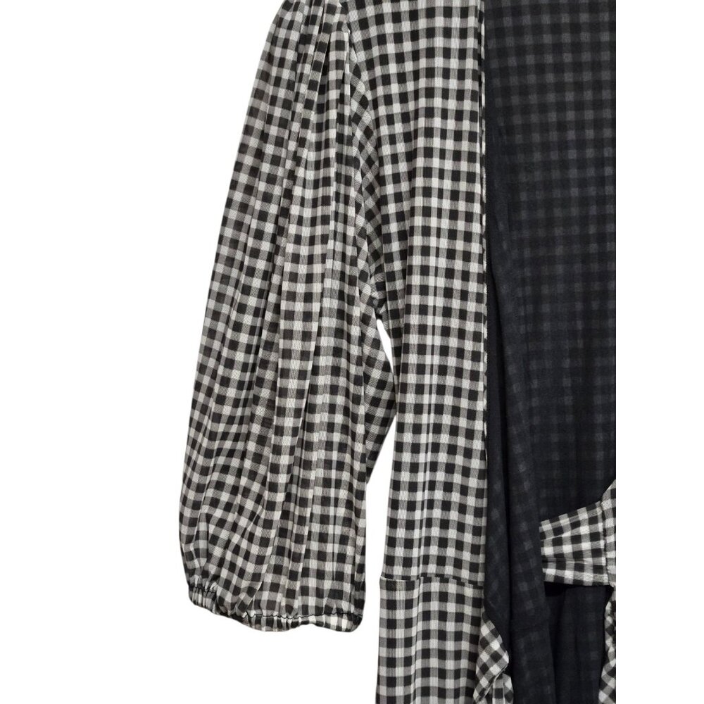 Ganni  Dress Wrap Womens Size Large/42 GIngham Check Romantic Classic - Picture 4 of 7